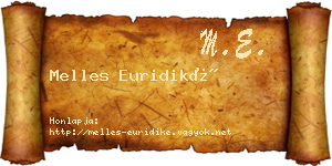 Melles Euridiké névjegykártya